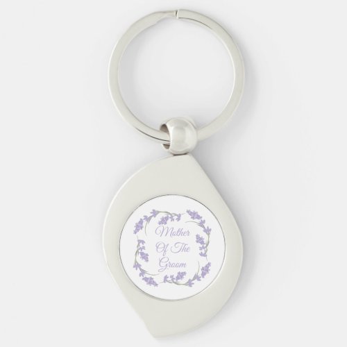 Mother of the Groom Lavender Floral Wreath Keychain