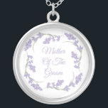 Mother of the Groom Lavender Floral Wreath  Silver Plated Necklace<br><div class="desc">Mother of the Groom Lavender Floral Wreath Tote Bag</div>