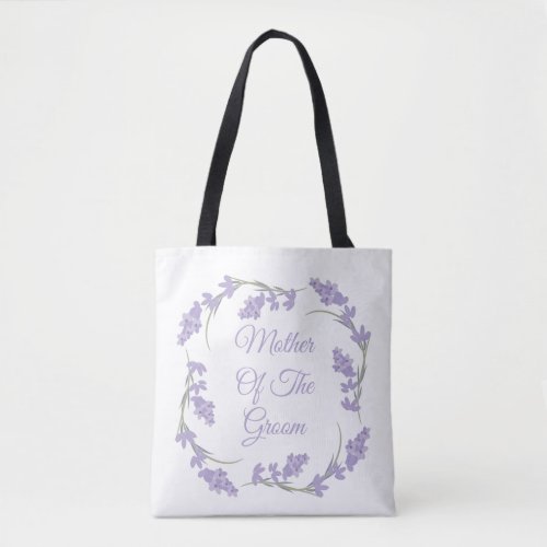 Mother of the Groom Lavender Floral Wreath  Tote Bag