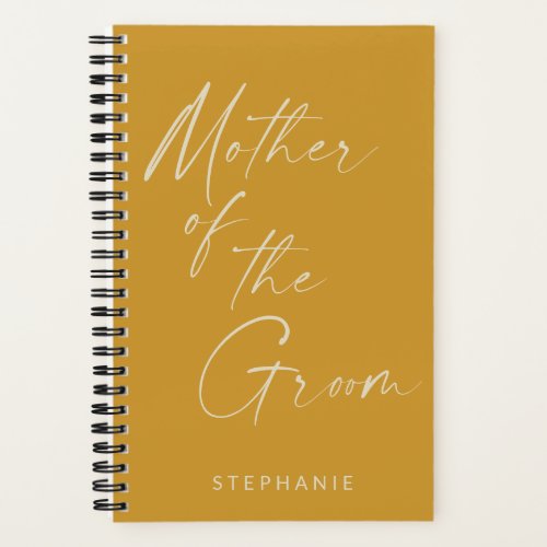 Mother of the Groom Minimal Yellow Personalized  Notebook