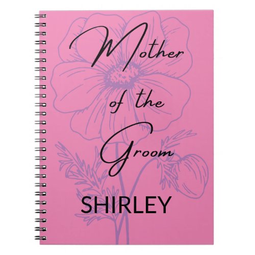 Mother of the Groom Minimalist Lilac Custom Notebook