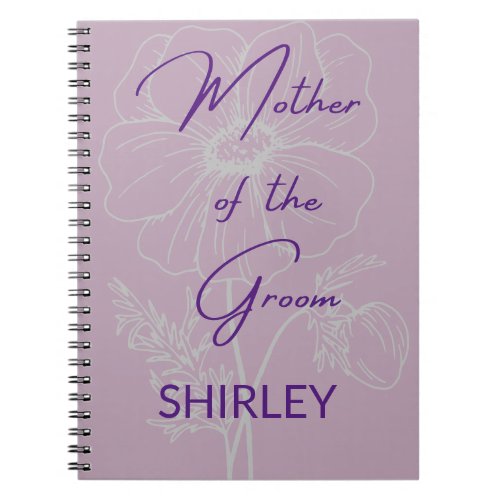 Mother of the Groom Minimalist Lilac Custom Notebook