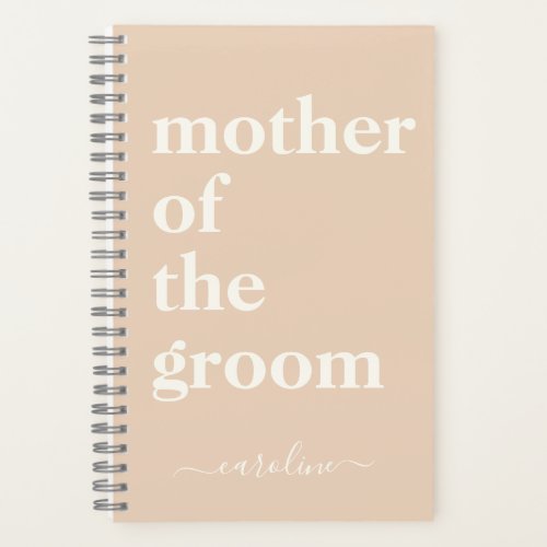 Mother of the Groom Minimalist Modern Custom Blush Notebook