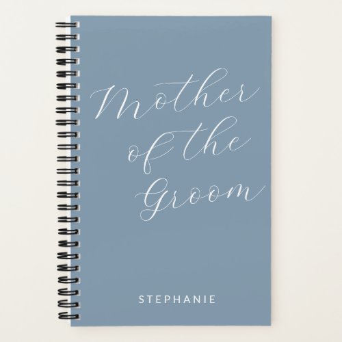 Mother of the Groom Minimalist Personalized Blue Notebook