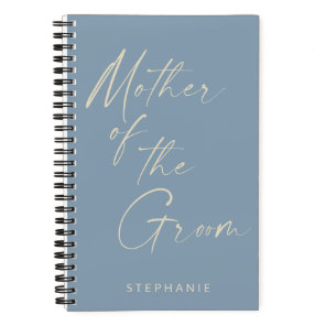 Mother of the Groom Minimalist Personalized Blue Notebook