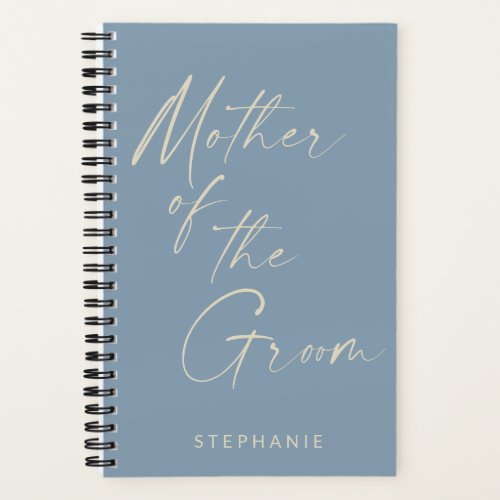 Mother of the Groom Minimalist Personalized Blue Notebook
