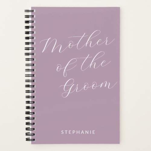 Mother of the Groom Minimalist Personalized Lilac Notebook