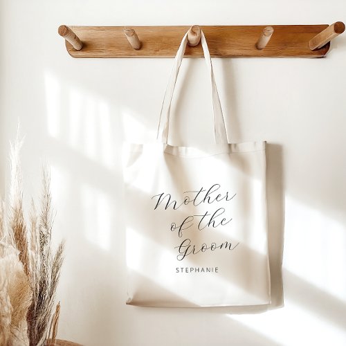 Mother of the Groom Minimalist Personalized Script Tote Bag