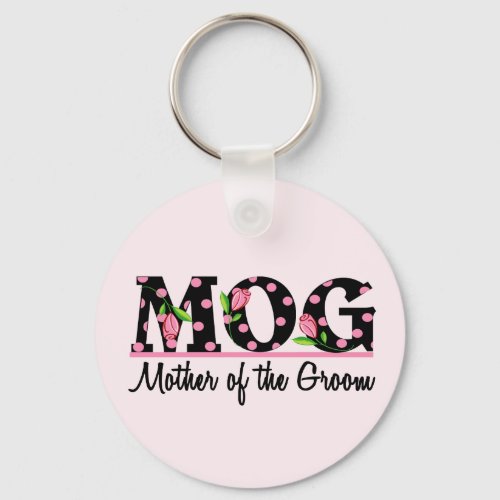Mother of the Groom MOG Tulip Lettering Keychain