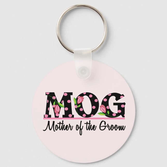 Mother of the Groom (MOG) Tulip Lettering Keychain (Front)
