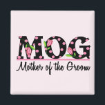 Mother of the Groom (MOG) Tulip Lettering Magnet<br><div class="desc">Cute Black & Pink Tulip lettered Mother of the Groom (MOG) T-shirts,  Tees,  Sweatshirts & Tote Bags & More. Matching items available for Bridal Party,  Family Members and Mother of the Bride!  Great gift for the proud Mother of the Groom!</div>