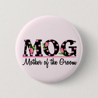 Mother of the Groom (MOG) Tulip Lettering Pinback Button