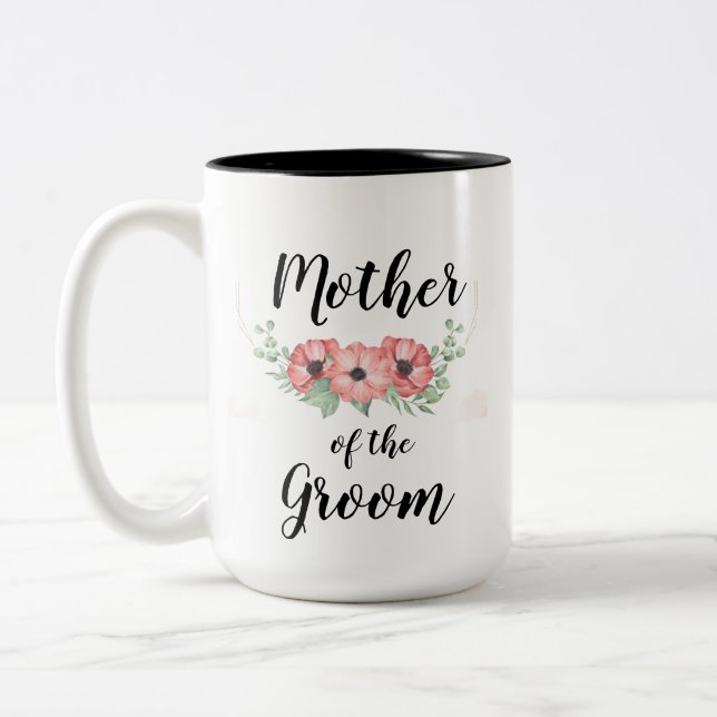 Mother of the Groom mugs, White and black Two-Tone Coffee Mug (Left)