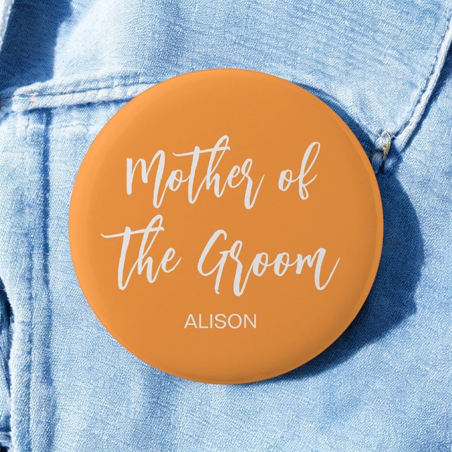 Mother of the Groom Orange White Fall Button (Creator Uploaded)
