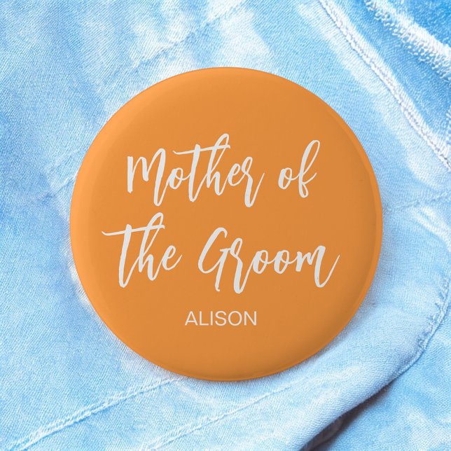 Mother of the Groom Orange White Fall Button (Creator Uploaded)