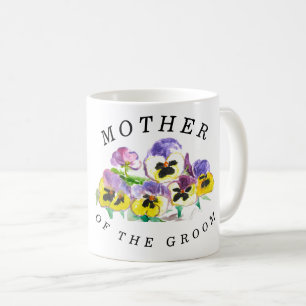 Mother of the Groom Pansies Floral Vintage Wedding Coffee Mug