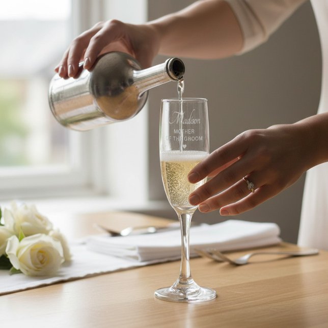 Mother Of The Groom Personalised Wedding Party Champagne Flute (Creator Uploaded)
