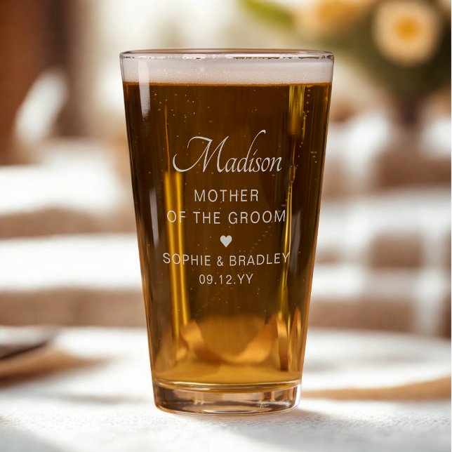 Mother Of The Groom Personalised Wedding Party Pint Glass (Creator Uploaded)