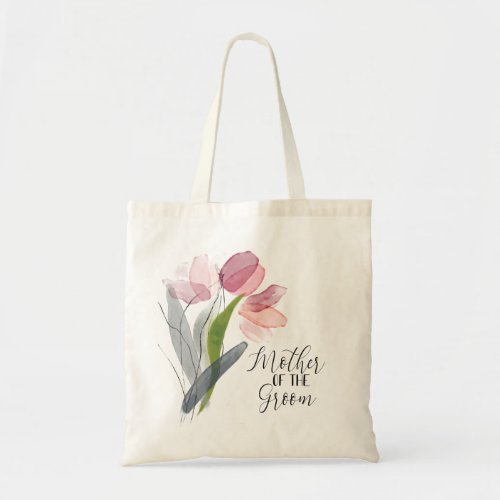 Mother of the Groom Pink Tulips Wedding Tote Bag