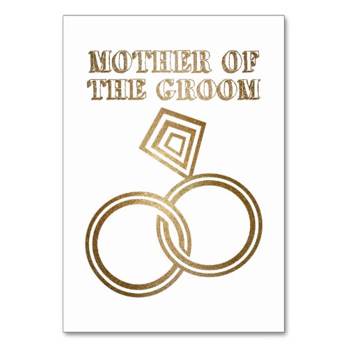 Mother Of The Groom Romantic Gold Rings Wedding Table Number