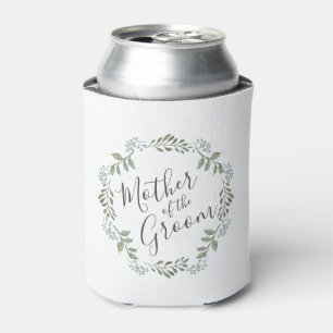 Mother of the Groom Sage Greenery Wreath Wedding Can Cooler