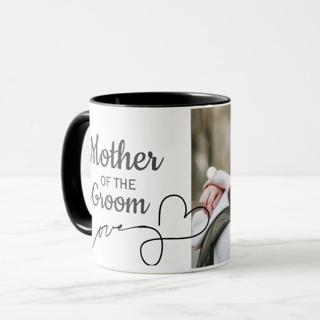 Mother Of The Groom Script Love Heart Photo  Mug (Front Left)