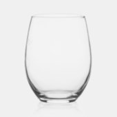 Mother of the Groom Script Name Wedding Party Stemless Wine Glass (Left)