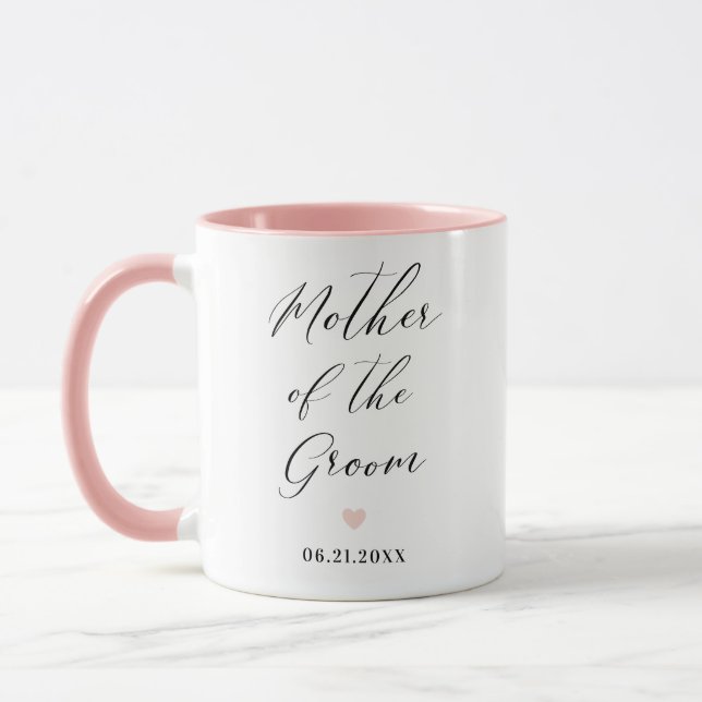 Mother of the Groom Script Wedding Gift Mug (Left)