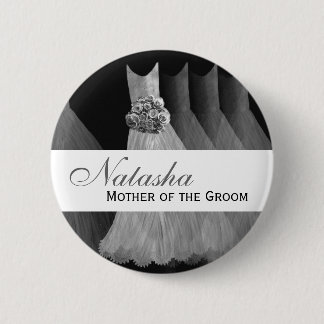 MOTHER OF THE GROOM Silver Gowns F201A Pinback Button