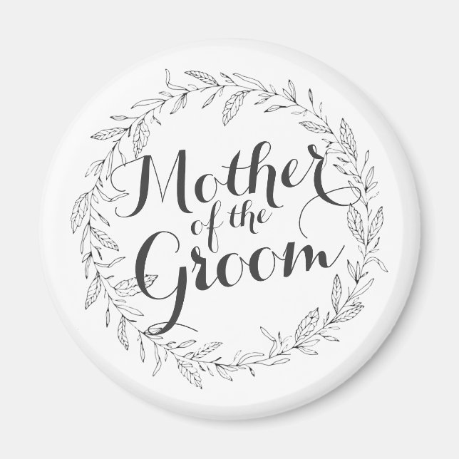 Mother of the Groom Simple Floral Wedding | Magnet (Front)