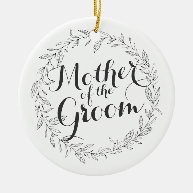 Mother of the Groom Simple Floral Wedding Ornament (Front)