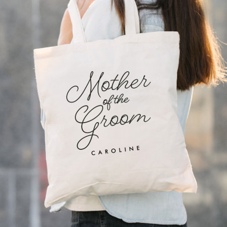 Mother Of The Groom Simple Wedding Calligraphy Tote Bag