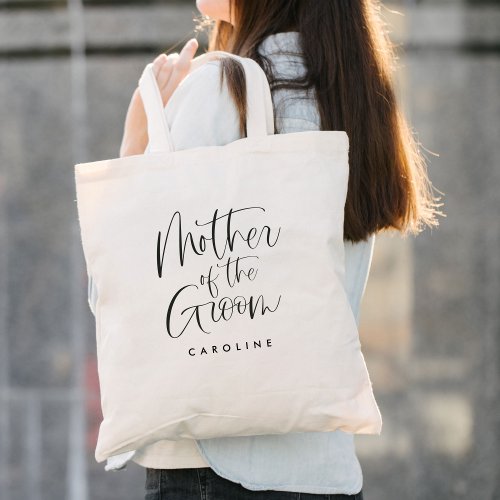 Mother of the Groom Simple Wedding Calligraphy Tote Bag