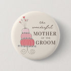 MOTHER OF THE GROOM Sweet Pink Wedding Cake Button
