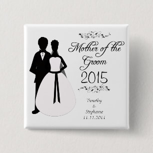 Mother of the groom swirls wedding favor button