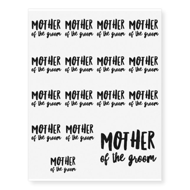 Mother of the Groom Temporary Tattoos (Front)