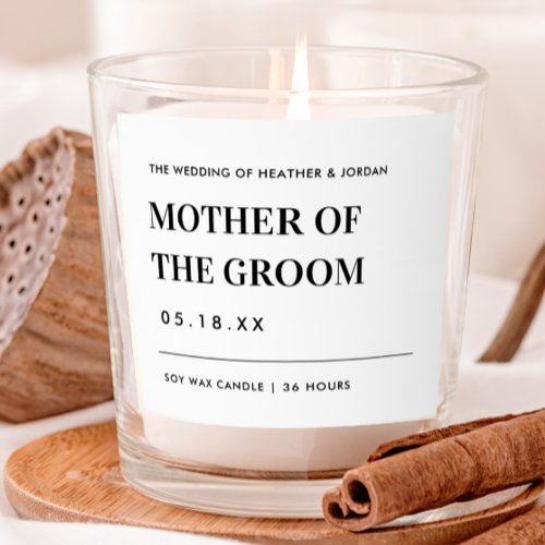 Mother of the Groom Thank You Gift Scented Candle