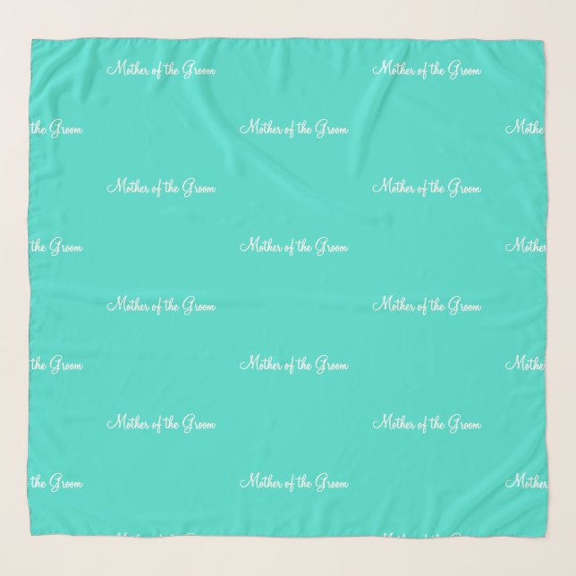 Mother of the Groom Turquoise White Scarf (Front)
