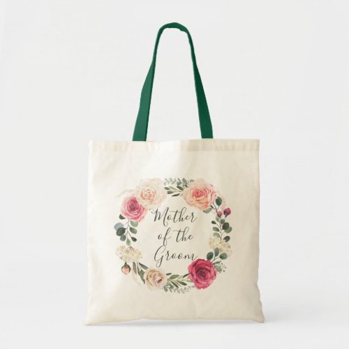 Mother of the groom Watercolor pink roses wedding Tote Bag