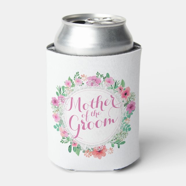 Mother of the Groom Watercolor Wedding Can Cooler (Can Front)