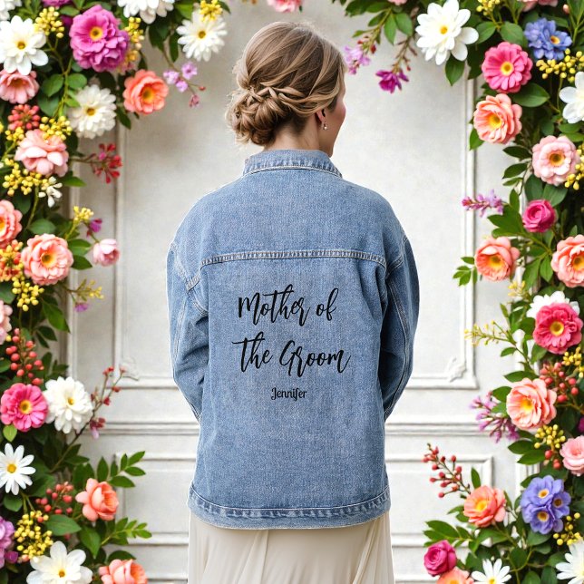 Mother of the Groom Wedding Bridal Shower Denim Jacket (Creator Uploaded)