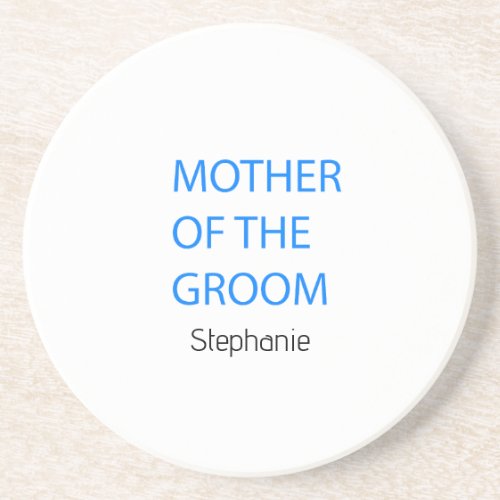 Mother Of The Groom Wedding Gift Favor Blue Custom Coaster