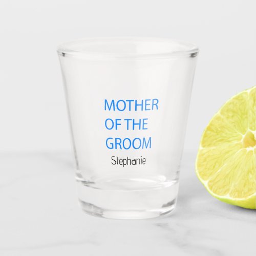 Mother Of The Groom Wedding Gift Favor Blue Custom Shot Glass