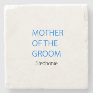 Mother Of The Groom Wedding Gift Favor Blue Custom Stone Coaster