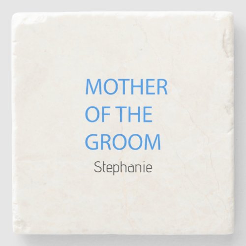 Mother Of The Groom Wedding Gift Favor Blue Custom Stone Coaster