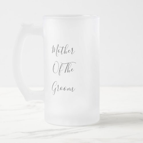 Mother Of The Groom Wedding Gift Favor Modern Cool Frosted Glass Beer Mug