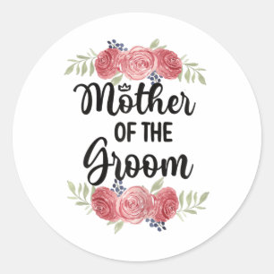 Mother Of The Groom Wedding Party Groom Shower Mom Classic Round Sticker