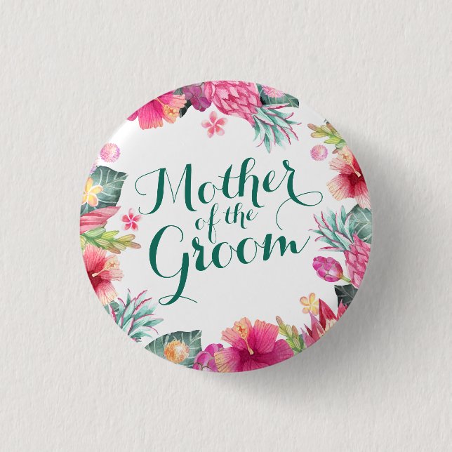 Mother of the Groom Wedding Pin Button (Front)