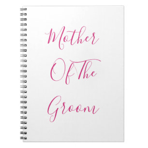 Mother Of The Groom Wedding Pink Simple Gift Favor Notebook