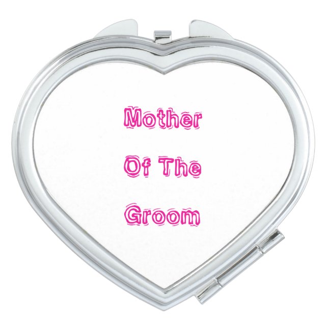 Mother Of The Groom Wedding Pink Text Gift Favor Compact Mirror (Front)